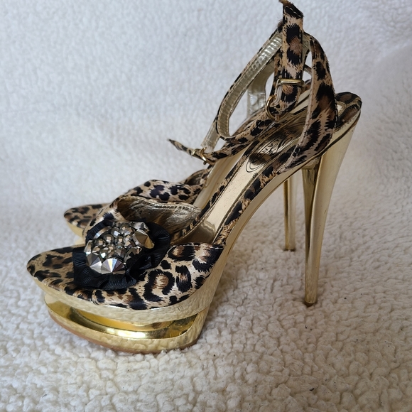 Bolaro by Summer Rio leopard print stilettos size 6 1/2 - Picture 6 of 13